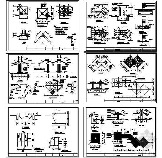 亭廊图集资料下载-成套亭廊节点详图
