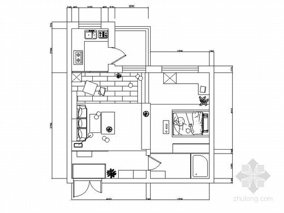 2居室小户型装修效果图资料下载-现代一居室小户型室内装修图（含效果）