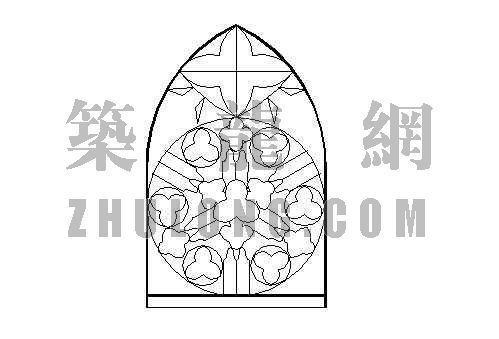 cad窗花图块资料下载-窗花08