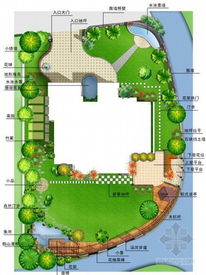 景观拱门设计资料下载-花园别墅景观设计方案
