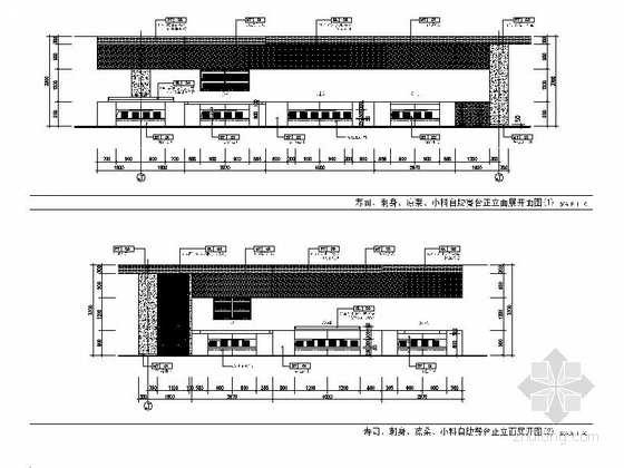 [北京]某特色中式餐厅装修施工图（含方案）-自助餐台展开图