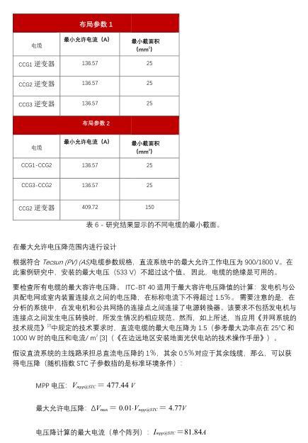 关于光伏系统经济电缆尺寸的案例研究讲义-压降计算