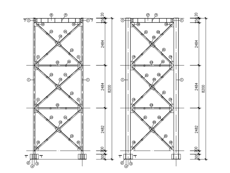 管道支架钢桁架资料下载-管道钢支架设计详图
