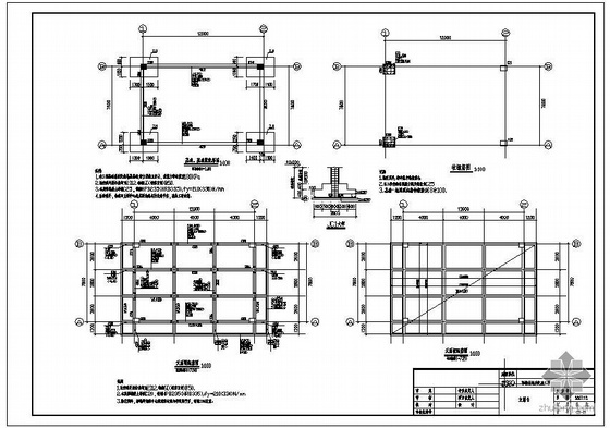 学校体育场建筑施工图资料下载-惠东某学校体育场主席台结构图