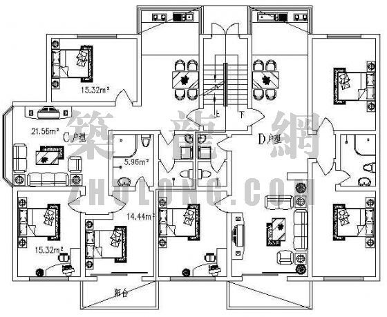 文化馆建筑平面设计图资料下载-经典户型平面设计图