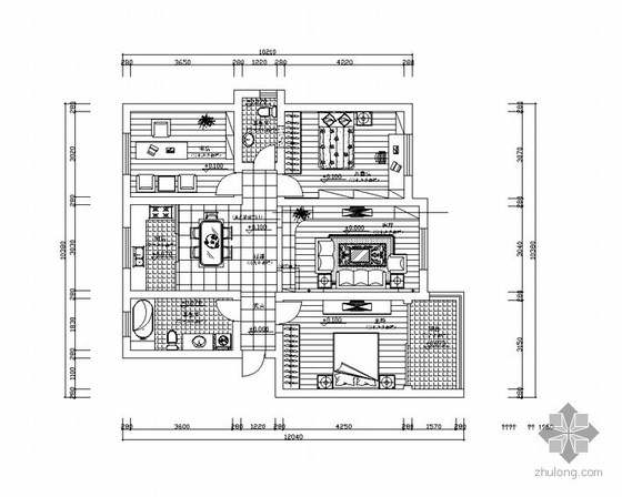 设计方案现状分析图资料下载-某居室设计方案图
