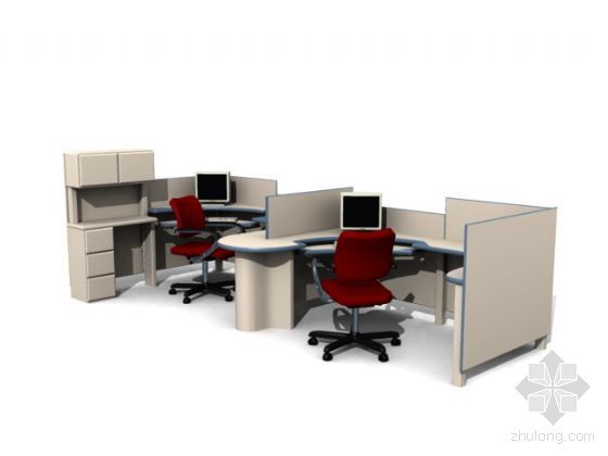 办公桌椅su资料下载-办公桌椅组合3