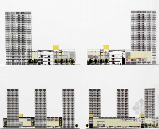 [广东]大型商业区规划及单体设计方案文本-立面图