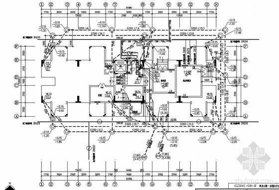 生活区给排水CAD图纸资料下载-某大学城生活区单身公寓给排水图纸