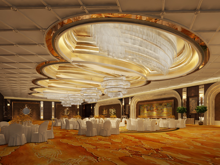 宴会厅su模型下载资料下载-酒店宴会厅3D模型下载