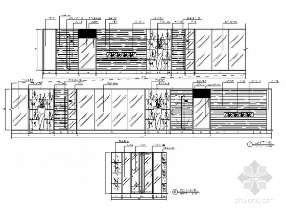 [浙江]全国房地产开发一级资质控股集团办公楼装修CAD施工图（含效果）走廊立面图