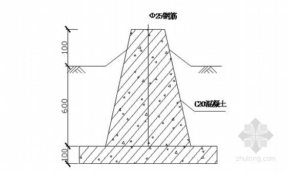 [广东]大直径人工挖孔桩及抗拔锚杆施工方案-控制点埋设示意图 