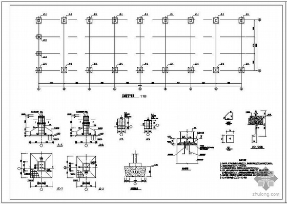 单悬臂设计图资料下载-某单坡仓库结构设计图