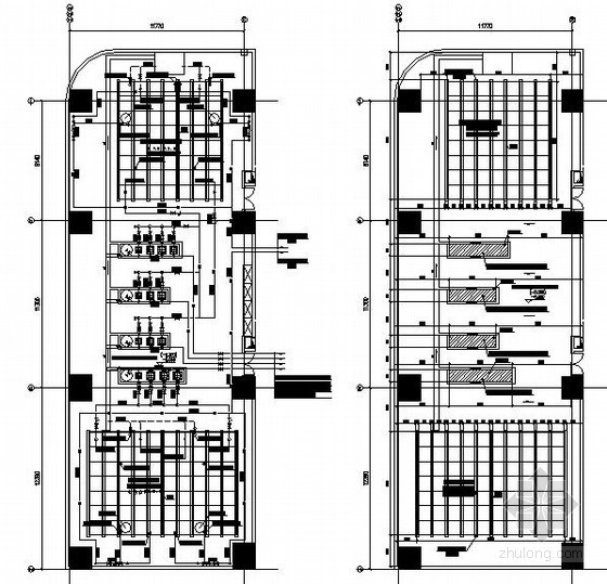 工地生活办公平面图资料下载-裙楼生活泵房施工平面图