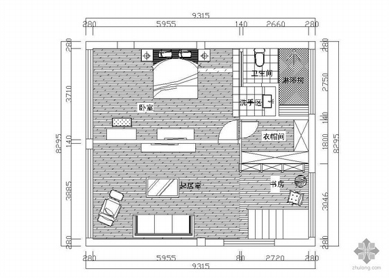 单身公寓建筑总户型图资料下载-某单身公寓装修图