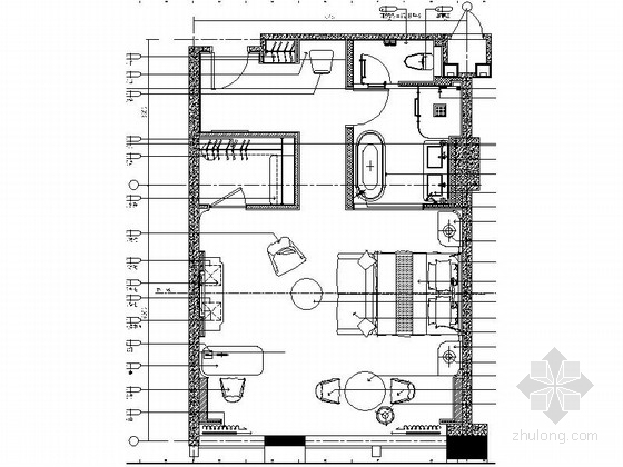 现代简约CAD图资料下载-[浙江]现代简约酒店客房精装修CAD施工图