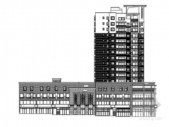 两层临街商业建筑施工图资料下载-[湖南益阳]某广场商业住宅楼（2号楼）建筑施工图
