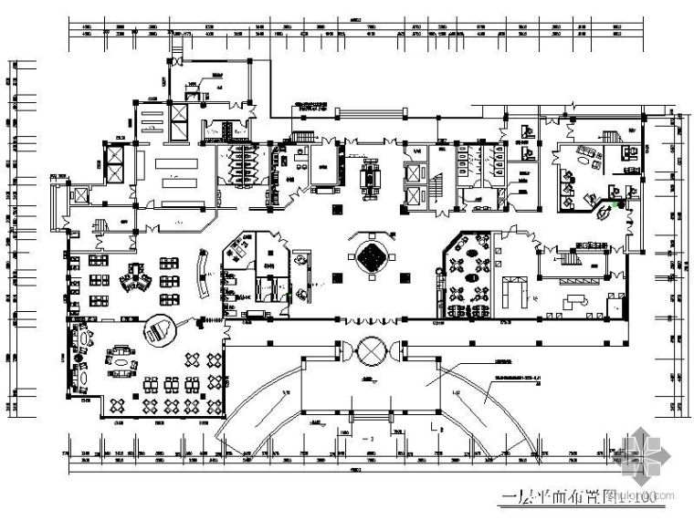 室内方案设计cad资料下载-[课程作业]酒店室内大堂方案设计