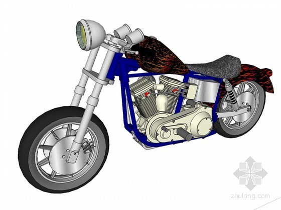 交通工具模型摩托车资料下载-交通工具SketchUp模型下载