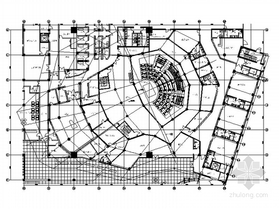 [深圳]现代风格高层幕墙式音乐厅建筑施工图（289张图纸，超详细）-现代风格高层幕墙式音乐厅建筑平面图