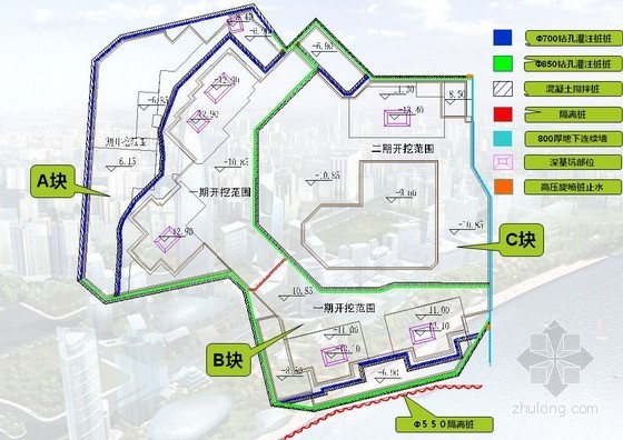 4米深基坑降水支护方案资料下载-[上海]复杂环境下13米深基坑桩撑支护及降水施工方案（ppt图文）