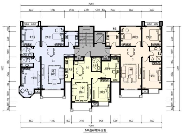 [内蒙古]现代方格构图住宅小区建筑设计方案文本（16年含CAD）-现代风格方格构图住宅小区建筑平面图