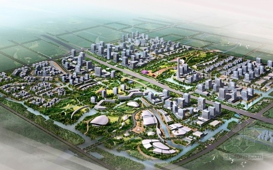 产业城市规划文本资料下载-[浙江]大型城市规划及单体设计方案文本