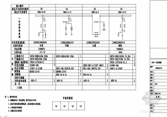 10kv电气二次系统图资料下载-10KV高压柜XGN2一次系统图