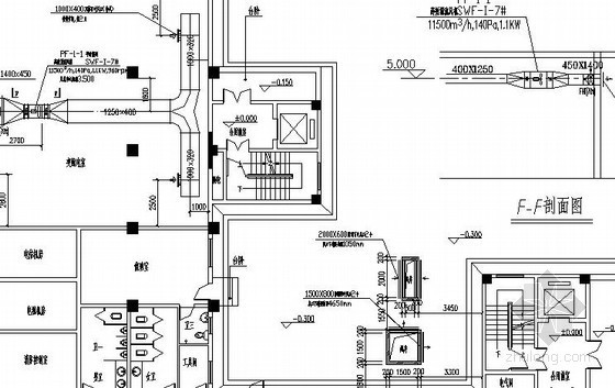 人防地下室车道图纸资料下载-高层办公楼通风防排烟设计施工图（地下室、人防）