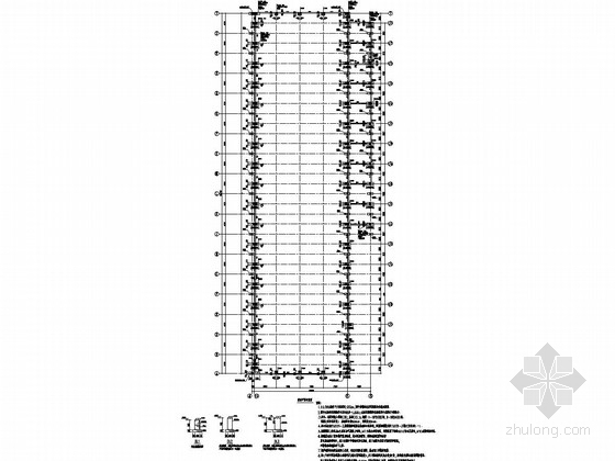 [天津]老厂房贴边新建单层钢结构厂房结构施工图（含建筑图）-基础平面布置图 