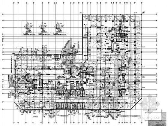 [广东]高层综合楼给排水施工图纸（11万平米 同层排水 雨水收集）-地下一层给排水、消防平面图 