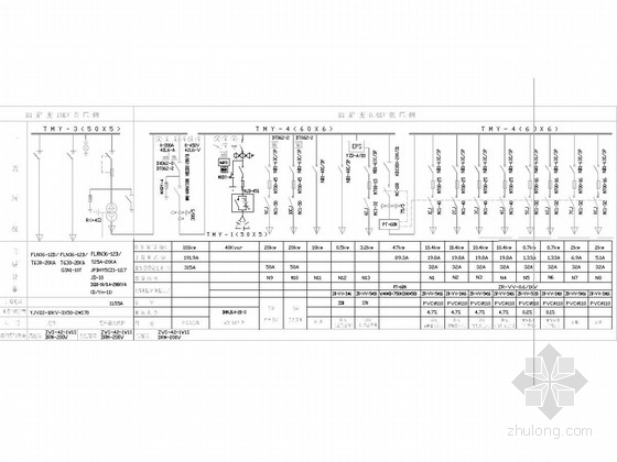 [重庆]单洞双向双车道隧道照明施工图15张（高压钠灯）-箱变配电系统图 