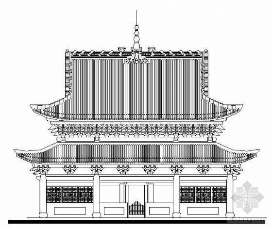 徽派古建筑设计图资料下载-某寺庙古建筑设计方案图