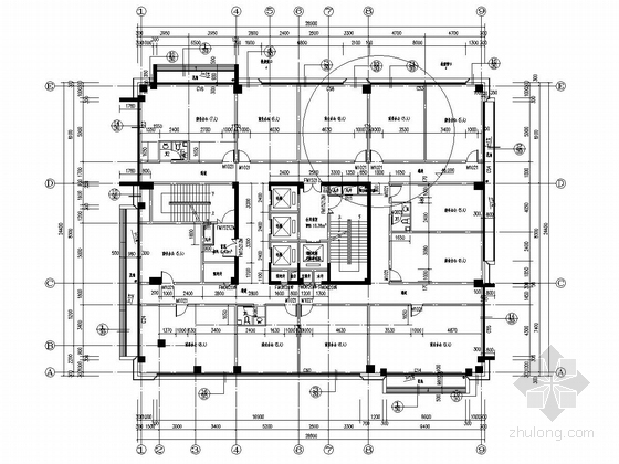 [浙江]14层框架剪力墙结构办公用房及商务用房结构施工图（含建筑图）-十二层平面图