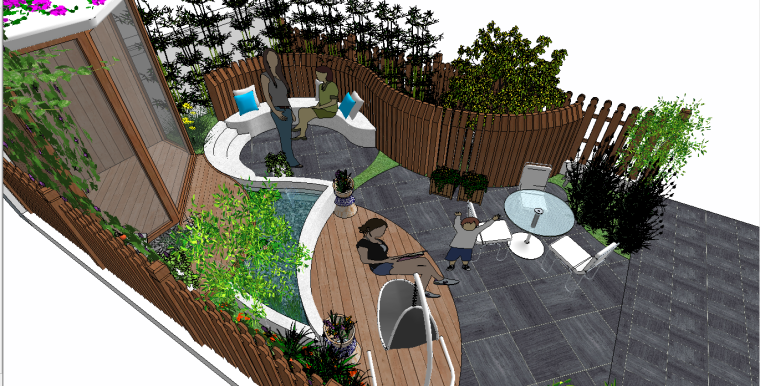 庭院3D设计图资料下载-精品私家庭院3d模型下载 