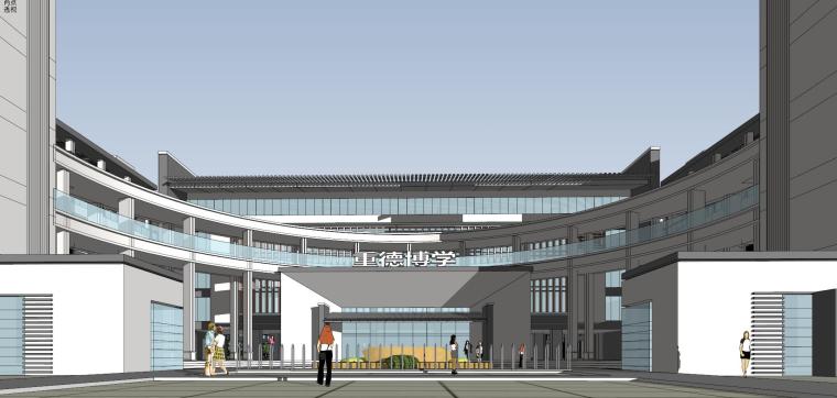 九龙新城安置房建筑模型设计（新中式风格）-九龙知名地产安置房 中学方案 新中式qq 691671571 (5)