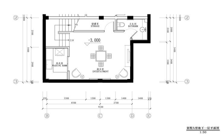 [福建]厦门帝元维多利亚大酒店室内设计方案-地下一层平面图