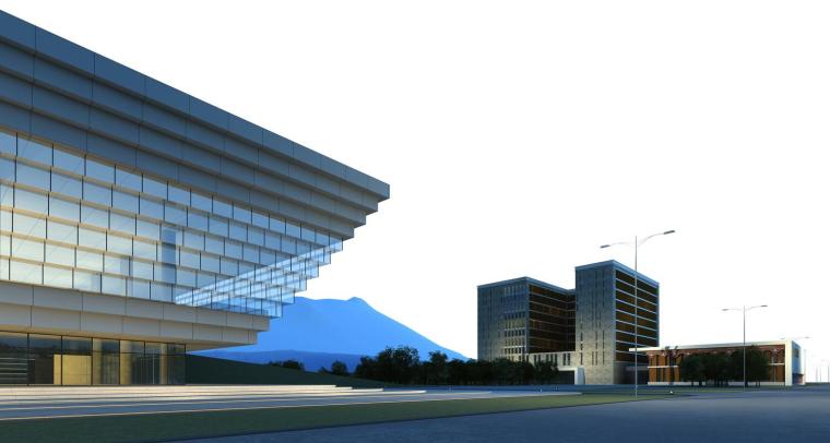 加利西亚艺术中心su资料下载-某县文化中心体育中心建筑全套设计方案（CAD+SU+文本）