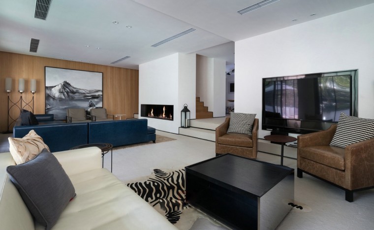 中式现代简约沙发背景资料下载-现代中式住宅