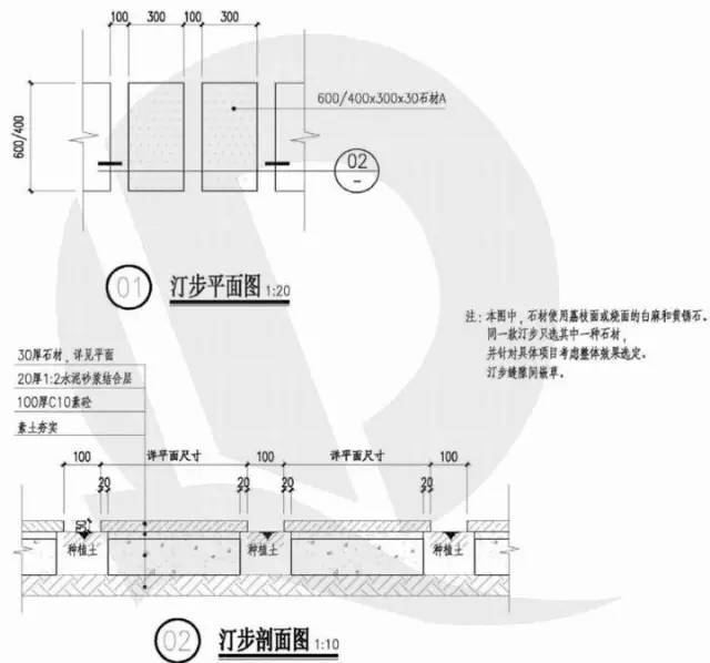 干货！恒大园林景观施工图标准（铺装、截水沟、景观亭、栈道）_28