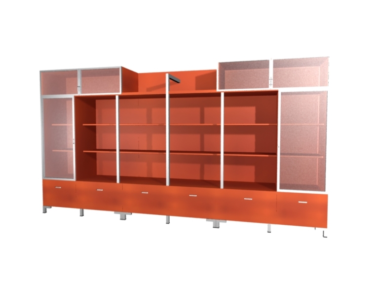 文物展柜3d模型下载资料下载-现代资料柜3D模型下载