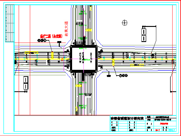 道路设计dwg资料下载-道路工程标线平面设计图