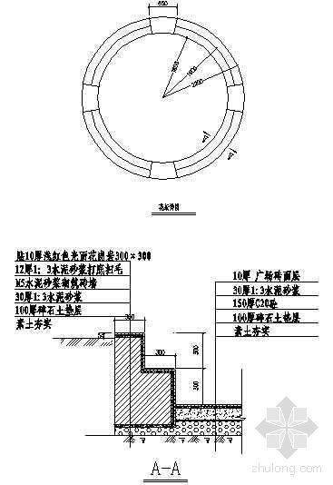 圆形花坛景观方案资料下载-圆形花坛详图