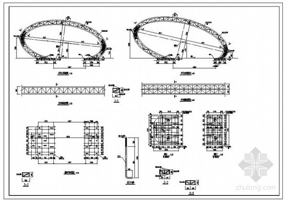 钢结构立柱大门资料下载-某椭圆花瓣型钢结构大门结构设计图
