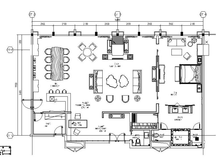 3星酒店室内方案图资料下载-[成都]时尚豪华5星酒店总统套房室内设计施工图