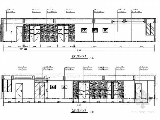 [浙江]综合性开发区现代风格办公室CAD室内装修施工图过道立面图 