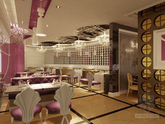 意式装修风格图片资料下载-某意式休闲餐厅3d模型下载