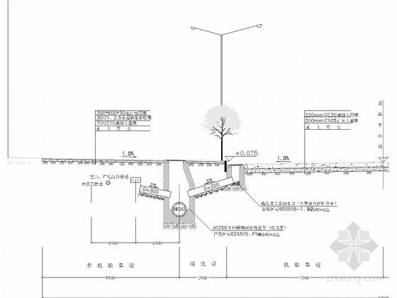 道路横断面设计大样图（30米宽路基）-横断面放大图