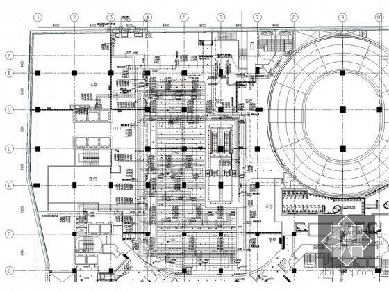 [北京]知名大型购物广场空调系统改造工程-地下一层空调水平面图.jpg