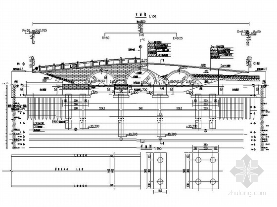 瑞士花园建筑规划施工图资料下载-[浙江]中心花园桥梁规划设计施工图